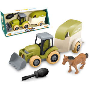 Zabawka montażowa Ciągnik Ładowarka z koniem Transporter Zestaw Prezent dla dzieci