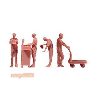 4pc 1/64 Working Man Scene Props Miniatures Figures Model For Cars Vehicles Toys - Picture 1 of 20