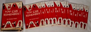 You Can Remember! A Home Study Course in Memory and Concentration Dr Bruno Furst - Picture 1 of 6