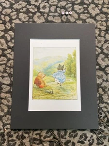 RARE Print. Beatrix Potter.Watercolour Art Print , Mounted , Peter Rabbit Etc - Picture 1 of 3