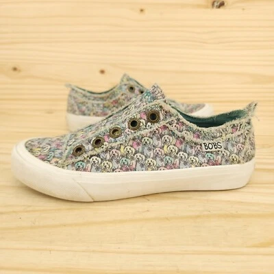 Женские кроссовки без шнурков Bobs Skechers размер 6 серые повсюду с принтом для собак щенков - Изображение 1 из 4