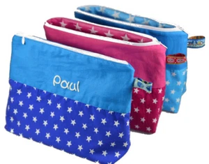 Kulturbeutel mit Namen 21x16cm Sterne Kinder Waschtasche Kulturtasche Kinder Neu - Bild 1 von 8