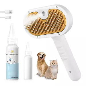 Pet Steam Brush for Dog & Cat – 3-in-1 Spray Hair Removal Comb – Steam Brush - Picture 1 of 1