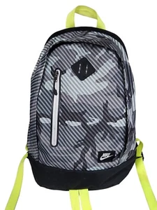 Nike Backpack Cheyenne Dark Grey Black Matte Silver Neon Yellow Trim Kids READ - Picture 1 of 11
