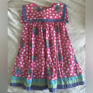 Vintage Girls Rainbow Tag Gymboree Pink Teal Sleeveless Dress Size XL 5-6 Years - Picture 1 of 11