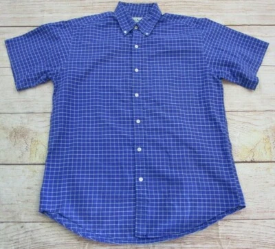 DE COLECCIÓN L.L. Camisa informal a cuadros azul frijol blanco con botones talla grande Foto 1 de 4