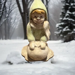 Boy Rolling Snowball Figurine - Picture 1 of 5