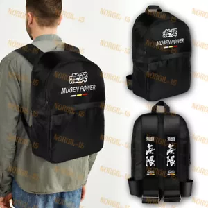 Mugen Power Black Adjustable Shoulder Straps JDM Bride Carbon Style Backpack New - Picture 1 of 5