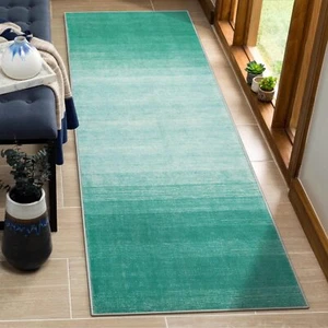 Modern Ombre Kitchen Rug Runner 2x6 ft Green Non-Slip Laundry Room Runner Rug... - Picture 1 of 8