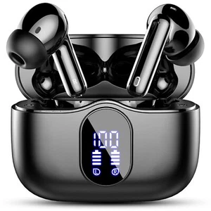 Wireless Earbuds, Bluetooth 5.3, Noise Cancelling Mic, LED Display - Picture 1 of 8