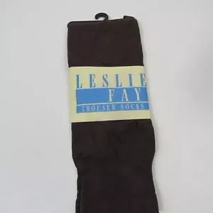 LESLIE FAY Women's TROUSER Socks, 1 PAIR Brown 9-11 - Picture 1 of 3