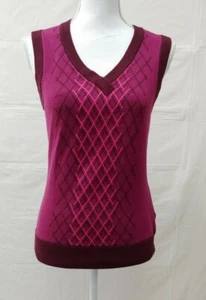 Oakley Womens Sweater Vest Sz Small Pink V Neck Sleeveless Golf - Picture 1 of 5