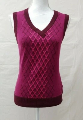 Chaleco Suéter Oakley Mujer Talla Pequeña Rosa Cuello en V Sin Mangas Golf Foto 1 de 4