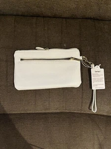 BEFEN Pebbled Leather Wristlet W/ Strap New With Tags White - Picture 1 of 9