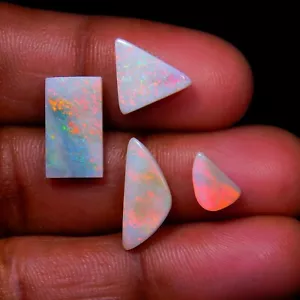 7.5Ct 4 Piece Of Natural Australian Opal, Full Flashy Fire Opal, Jewelry Making. - Picture 1 of 3