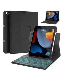 Funda Teclado para iPad 10.2", Pro 10.5", Air 3, Retroiluminada, Giratoria - Negra - Imagen 1 de 14
