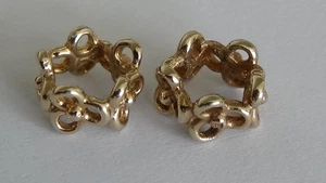 Pandora 14ct Gold Trinity Flower Charms x 2 - Picture 1 of 3