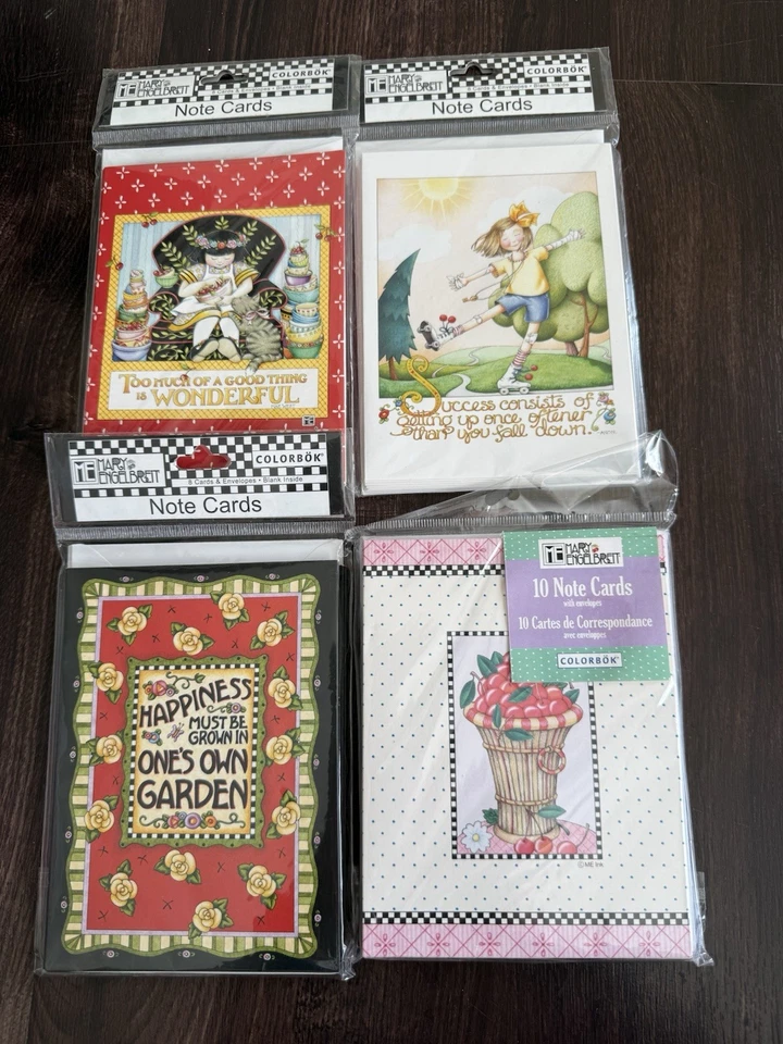 Mary Engelbreit Note Cards Lot 4 Packs With Envelopes Sealed Happiness Garden - Image 1 of 1