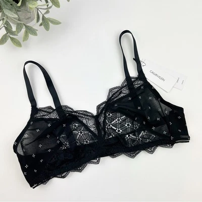 Calvin Klein Women’s Unlined Bralette Black Style QF5471 Size Large - Image 1 of 3