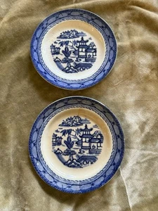 Ashworth Bros. 1860s Antique Oriental Plate 2- 5 1/2 Blue Transferware - Picture 1 of 4