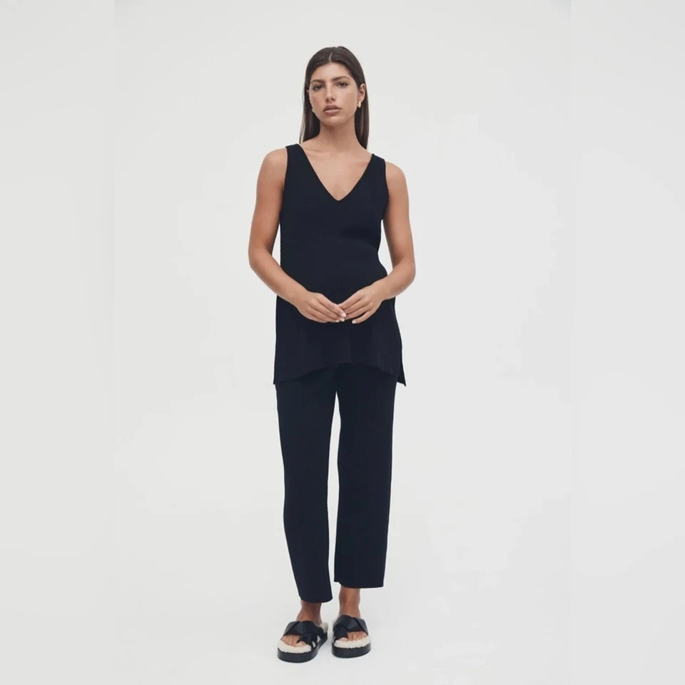 Legoe Heritage | Tanque tejido de maternidad y alimentación de pan de lujo | Talla 4 (XXL) | Negro Foto 1 de 4