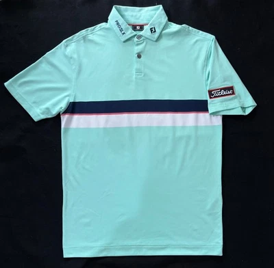 Camisa de golf FootJoy para hombre Lisle doble pecho verde parche de título ProSLX talla M Foto 1 de 4