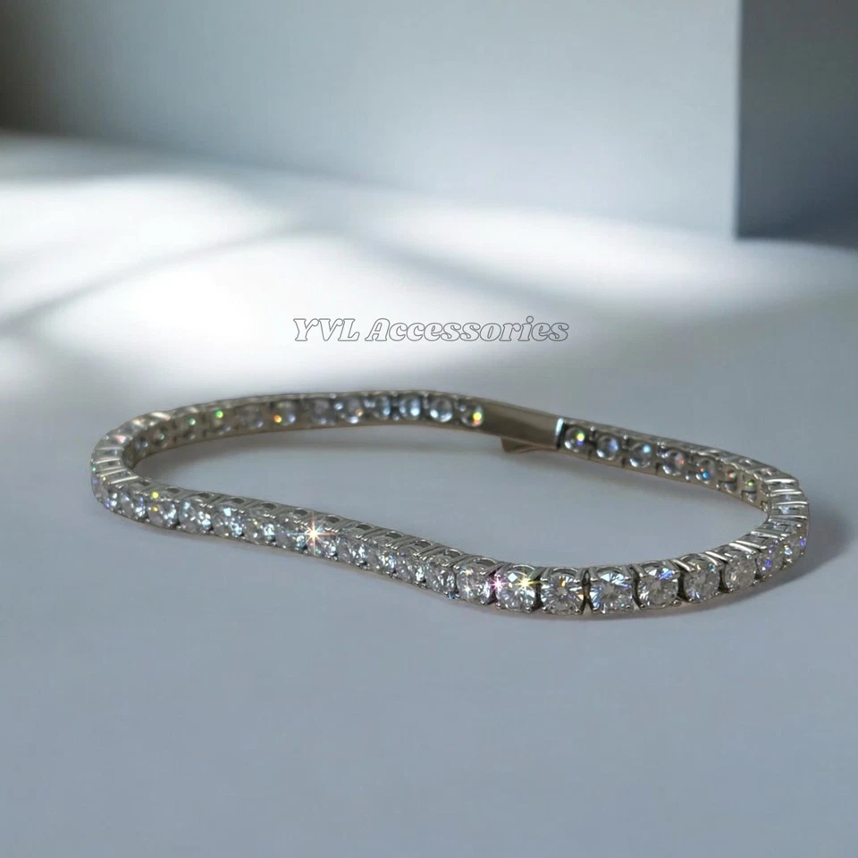 Pulsera Tenis Moissanite 4mm - VVS1 HELADO - Certificado GRE + Pasa Probador ✅ Foto 1 de 4