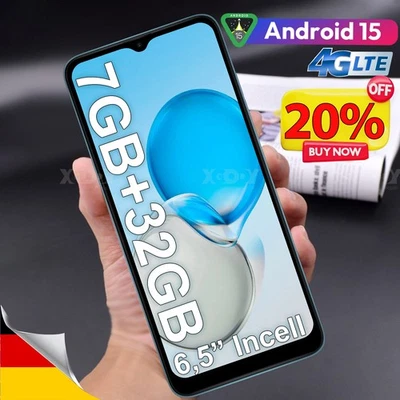 2025 Neu Handy Ohne Vertrag  Android 15 Smartphone 6,5" Dual SIM 16GB/32GB 8Core - Bild 1 von 4