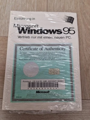 Microsoft Windows 95 Deutsch / German - License, CD (Unused!) *no vendor* - Bild 1 von 2