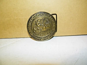 1970s Brass Buckle POPEYE "STRENGTH THRU SPINACH" Crystal City Texas - Picture 1 of 2