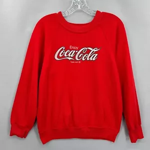 Vintage Coca Cola Sweatshirt Erwachsene Medium rot Pullover Crew Raglan Coke 80er - Bild 1 von 12