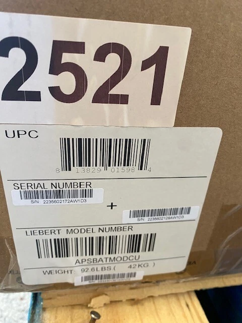 Liebert APSBATMODCU APS Battery Module for UPS12460 F2 FR - Image 1 of 1