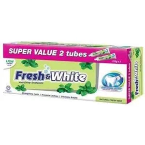 Pack Of 2 x 225g Fresh & White Fluoride Toothpaste(Natural Fresh Mint) FREE SHIP - Picture 1 of 2