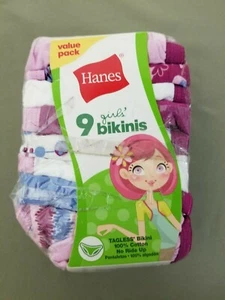 New Girls Hanes 9 Pack Bikini Underwear. - Picture 1 of 2