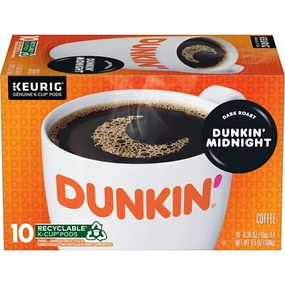 Dunkin Midnight Dark Roast Coffee K Cup Pods 10 Count 60 Total Pods - Image 1 of 4