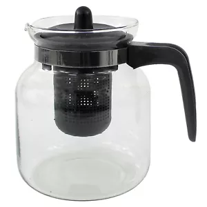 Infusion Glass Teapot Herbal Tea Loose Leaf Infuser 1.5L Strainer Heat Resistant - Picture 1 of 4