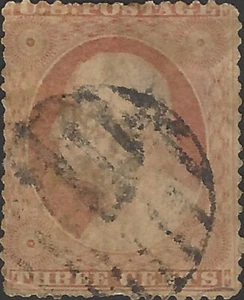 US Scott #25 Used Fine 3 Cent 1857 George Washington Stamp CV 190.00 - Picture 1 of 1