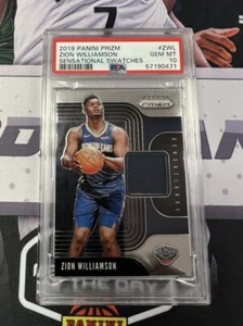 PSA Gem Mint 10 2020 Panini Prizm Zion Williamson Rookie Game Worn Jersey Card - Picture 1 of 1