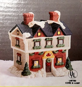 Casa de pueblo de Navidad Share the Joy Our Town de colección Caldor rara - Imagen 1 de 2