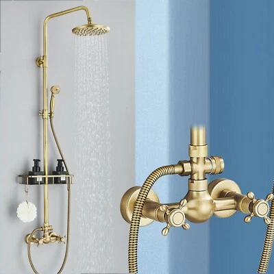 Antik Messing Duscharmatur Set Handbrause System Regendusche 8'' Duschkopf Retro - Bild 1 von 4