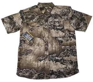 Realtree Excape Camo Hunting Guide Shirt Mens Medium Short Sleeve Button Front - Picture 1 of 8