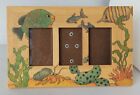 Vintage Fetco Intl. Wooden Picture Frame 3-Window Fishes Crab Under The Sea