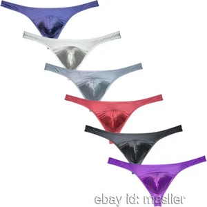Para hombres Tanga Tanga de Satén de Seda Bolsa Mejora Cintura Baja Ropa Interior Sexy Tangas - Imagen 1 de 60
