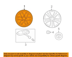 Used Wheel fits: 2010 Toyota Highlander 17x7-1/2 alloy 6 spoke Grade C - Picture 1 of 22