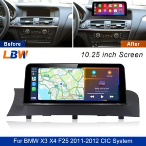 10.25'' Car Linux Screen Radio Carplay Multimedia For BMW X3 X4 F25 2011-12 CIC - Picture 1 of 12