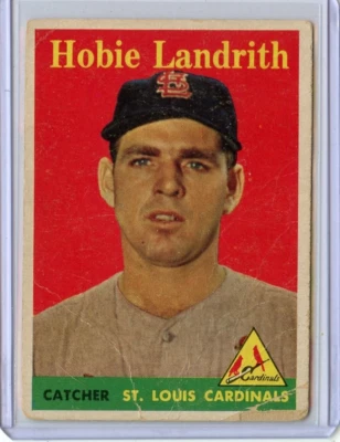 1958 Topps Hobie Landrith St. Louis Cardinals #24 YELLOW name ⭐️💥🎯 Original - Image 1 of 2