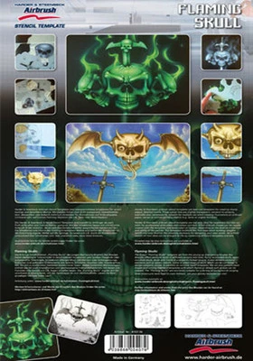 PLANTILLAS DE AERÓGRAFO HARDER & STEENBECK - JUEGO DE CALAVERA LLAMEANTE Foto 1 de 4