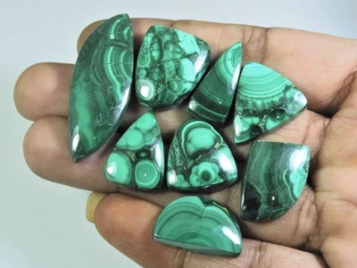 174Cts. Anillo de malaquita verde natural tamaño elegante cabujón piedras preciosas lote de 08 piezas V131 Foto 1 de 4
