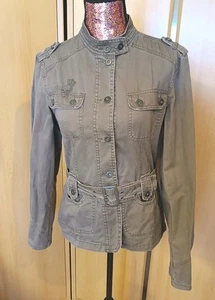 Jeansjacke Realize S 36 bis 38 Gürtel tailliert Krone Army Style  - Bild 1 von 8