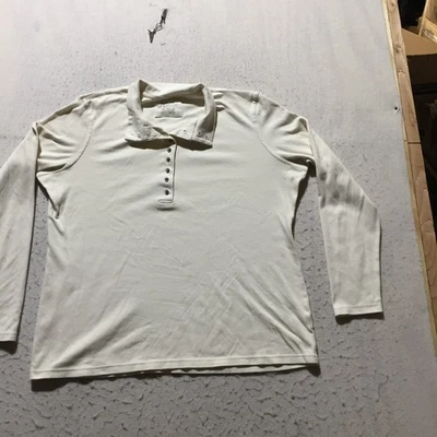 Natural Reflections Polo Shirt Womens XL Cream Long Sleeve 1/4 Button Collared Foto 1 de 4